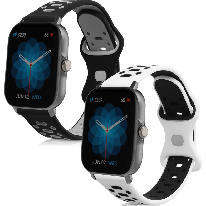 KW Λουράκι Σιλικόνης (20mm) Huami Amazfit GTS / GTS 2 / GTS 2e / GTS 3 - 2 Τεμάχια - Black / Grey / White / Black
