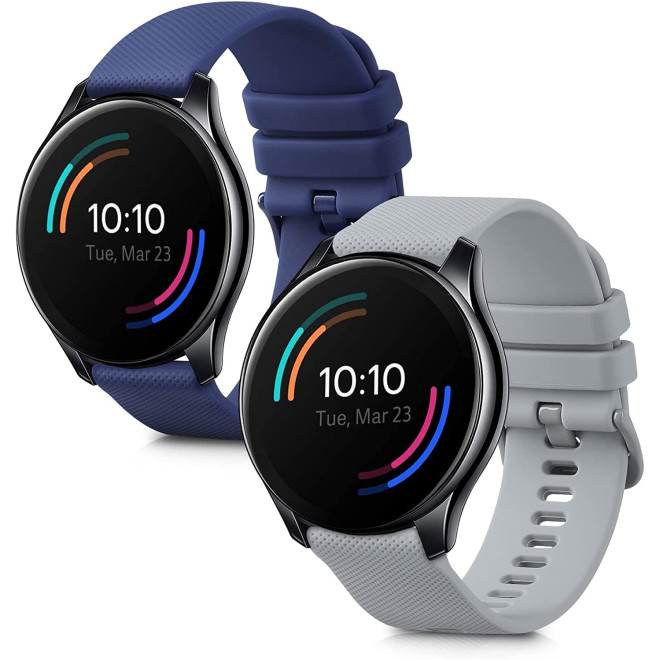 KW Λουράκι Σιλικόνης (22mm) OnePlus Watch - 2 Τεμάχια - Grey / Dark Blue
