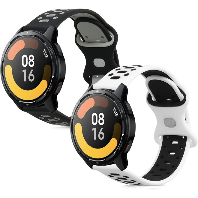 KW Λουράκι Σιλικόνης (22mm) Xiaomi Watch S1 / S1 Active / Mi Watch Sport / Watch Color - 2 Τεμάχια - Black / Grey / White / Black