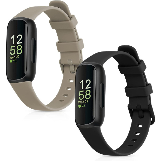 KW Λουράκι Σιλικόνης Fitbit Inspire 3 - 2 Τεμάχια - Black / Grey