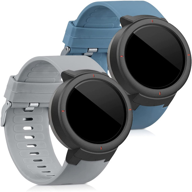 KW Λουράκι Σιλικόνης Huami Amazfit Verge - 2 Τεμάχια - Blue Grey / Grey