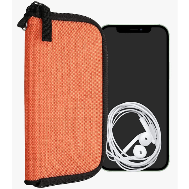KWmobile Fabric Full Zipper Pouch - Universal Θήκη από Ύφασμα με Φερμουάρ για Smartphone / Κινητά έως 6.5" - Fruity Orange