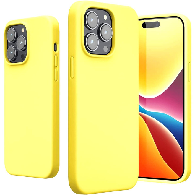 KWmobile Soft Flexible Rubber Cover - Θήκη Σιλικόνης Apple iPhone 14 Pro Max - Lemon Yellow
