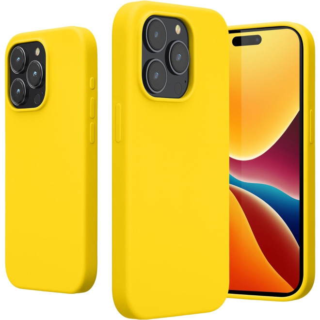 KWmobile Soft Flexible Rubber Cover - Θήκη Σιλικόνης Apple iPhone 15 Pro - Radiant Yellow KWmobile Soft Flexible Rubber Cover - Θήκη Σιλικόνης Apple iPhone 15 Pro - Radiant Yellow