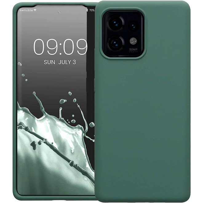 KWmobile Soft Flexible Rubber Cover - Θήκη Σιλικόνης Motorola Edge 40 Pro / Edge Plus 2023 - Forest Green