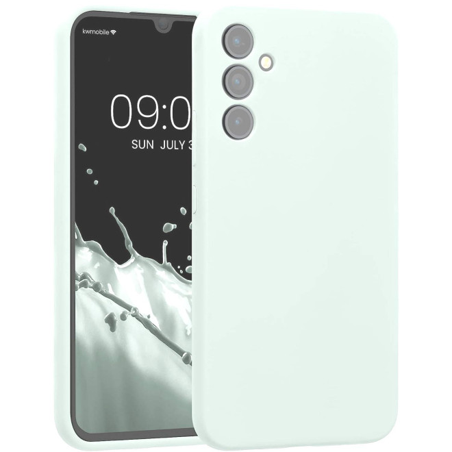 KWmobile Soft Flexible Rubber Cover - Θήκη Σιλικόνης Samsung Galaxy A34 με Πλαίσιο Κάμερας - Cool Mint