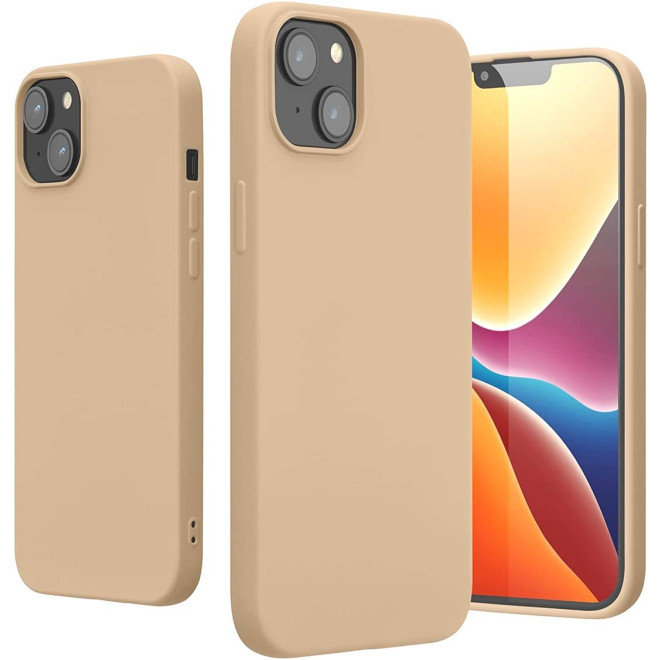 KWmobile Soft Slim Flexible Rubber Cover - Θήκη Σιλικόνης Apple iPhone 14 Plus - Mother Of Pearl