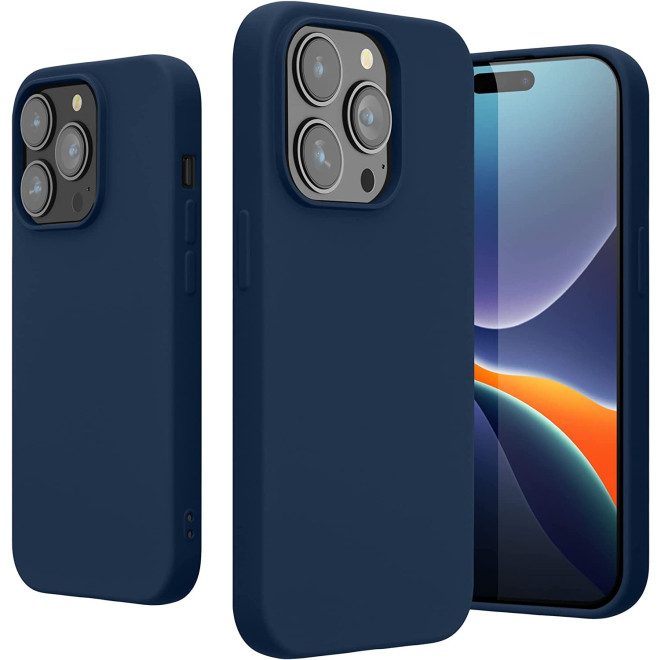 KWmobile Soft Slim Flexible Rubber Cover - Θήκη Σιλικόνης Apple iPhone 14 Pro - Navy Blue