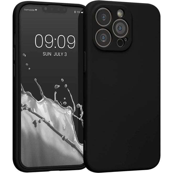 KWmobile Soft Slim Flexible Rubber Cover with Camera Protector - Θήκη Σιλικόνης Apple iPhone 13 Pro με Πλαίσιο Κάμερας - Black Matte