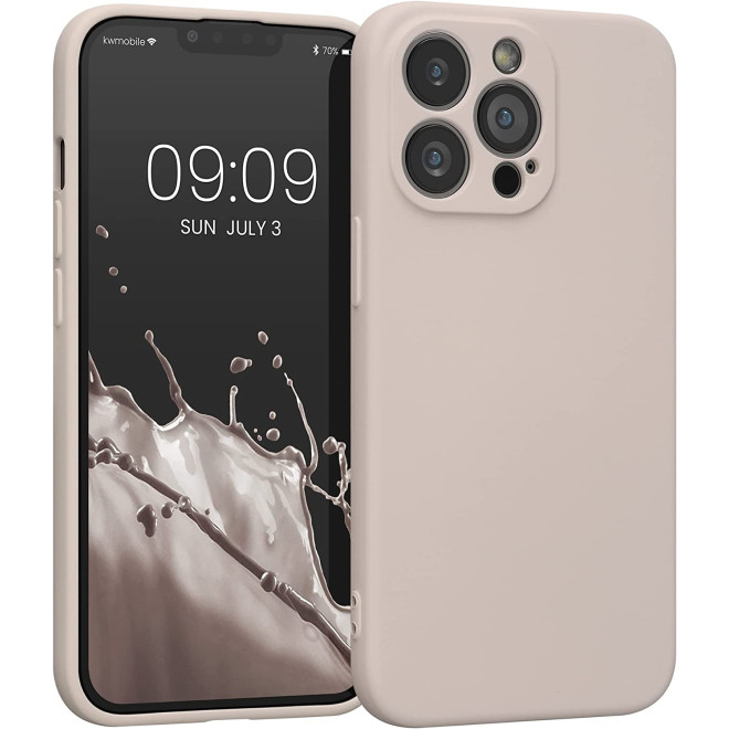 KWmobile Soft Slim Flexible Rubber Cover with Camera Protector - Θήκη Σιλικόνης Apple iPhone 13 Pro με Πλαίσιο Κάμερας - Mother Of Pearl