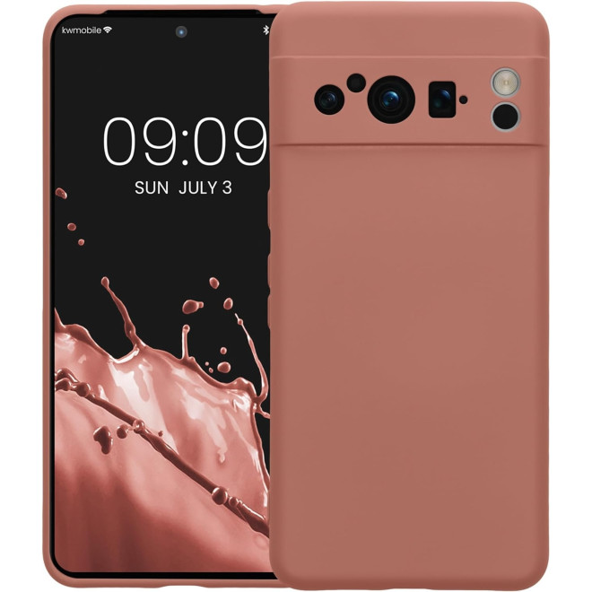 KWmobile Soft Slim Flexible Rubber Cover with Camera Protector - Θήκη Σιλικόνης Google Pixel 8 Pro με Πλαίσιο Κάμερας - Winter Rose
