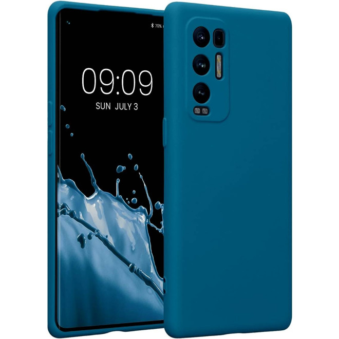 KWmobile Soft Slim Flexible Rubber Cover with Camera Protector - Θήκη Σιλικόνης Oppo Find X3 Neo με Πλαίσιο Κάμερας - Caribbean Blue