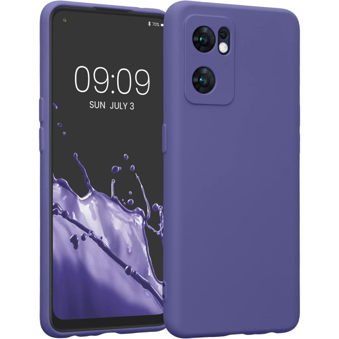 KWmobile Soft Slim Flexible Rubber Cover with Camera Protector - Θήκη Σιλικόνης Oppo Find X5 Lite με Πλαίσιο Κάμερας - Blue Violet