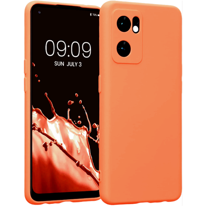 KWmobile Soft Slim Flexible Rubber Cover with Camera Protector - Θήκη Σιλικόνης Oppo Find X5 Lite με Πλαίσιο Κάμερας - Neon Coral