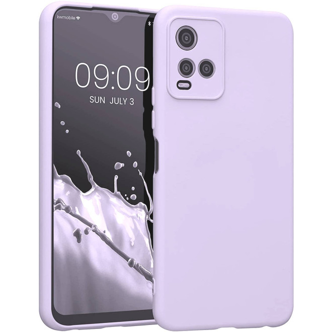 KWmobile Soft Slim Flexible Rubber Cover with Camera Protector - Θήκη Σιλικόνης Vivo Y33s με Πλαίσιο Κάμερας - Light Lavender