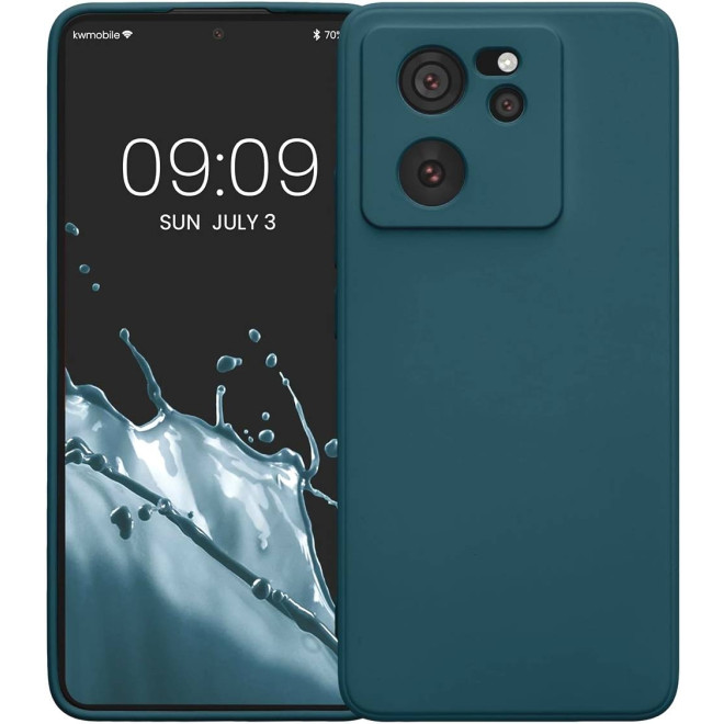 KWmobile Soft Slim Flexible Rubber Cover with Camera Protector - Θήκη Σιλικόνης Xiaomi 13T / 13T Pro με Πλαίσιο Κάμερας - Teal Matte