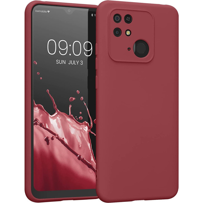 KWmobile Soft Slim Flexible Rubber Cover with Camera Protector - Θήκη Σιλικόνης Xiaomi Redmi 10C με Πλαίσιο Κάμερας - Dark Rose