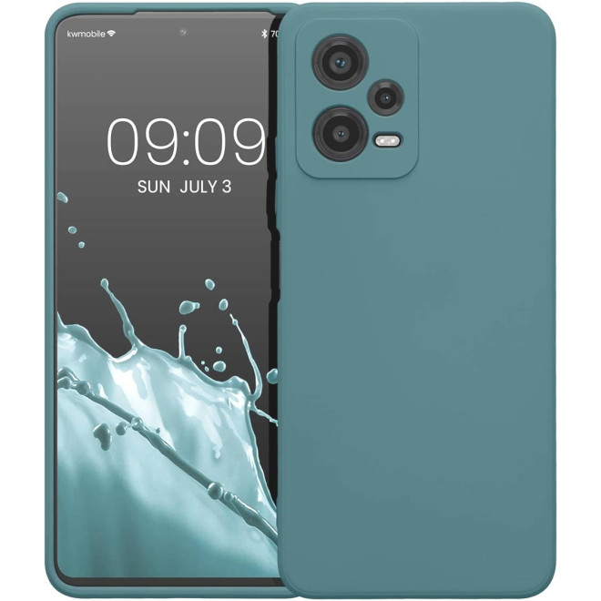 KWmobile Soft Slim Flexible Rubber Cover with Camera Protector - Θήκη Σιλικόνης Xiaomi Redmi Note 12 5G / Poco X5 με Πλαίσιο Κάμερας - Arctic Night