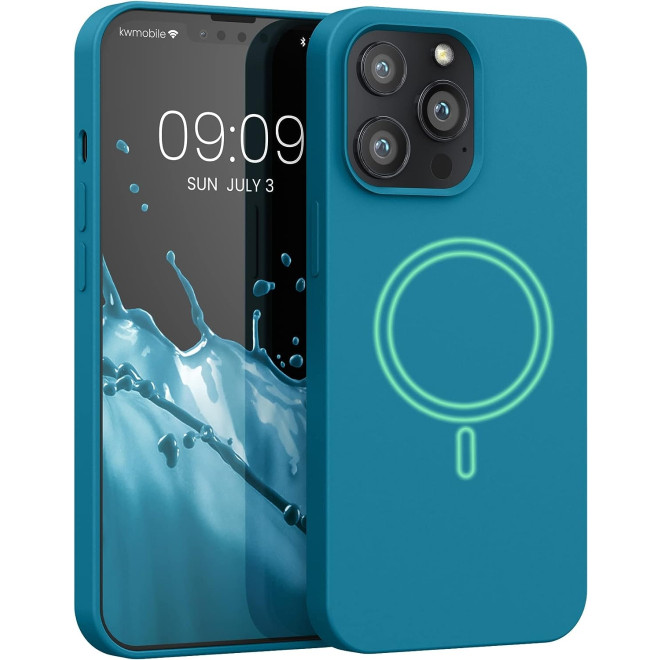 KWmobile Θήκη MagSafe Σιλικόνης Apple iPhone 13 Pro - Soft Flexible Rubber Cover - Teal Matte