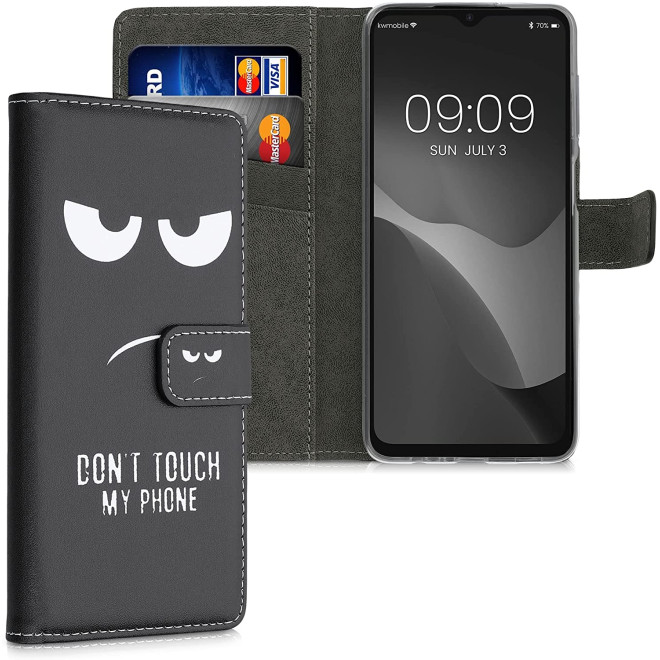 KWmobile Θήκη - Πορτοφόλι Samsung Galaxy M12 - Don't Touch My Phone / White / Black