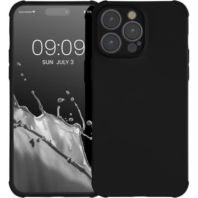 KWmobile Θήκη Σιλικόνης Apple iPhone 14 Pro Max με Πλαίσιο Κάμερας και TPU Bumper - Black Matte