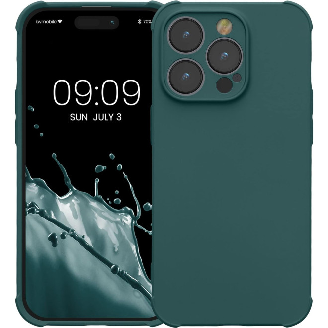 KWmobile Θήκη Σιλικόνης Apple iPhone 14 Pro με Πλαίσιο Κάμερας και TPU Bumper - Teal Matte