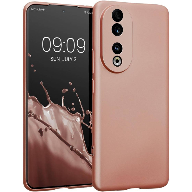 KWmobile Θήκη Σιλικόνης Honor 90 με Πλαίσιο Κάμερας - Metallic Rose Gold