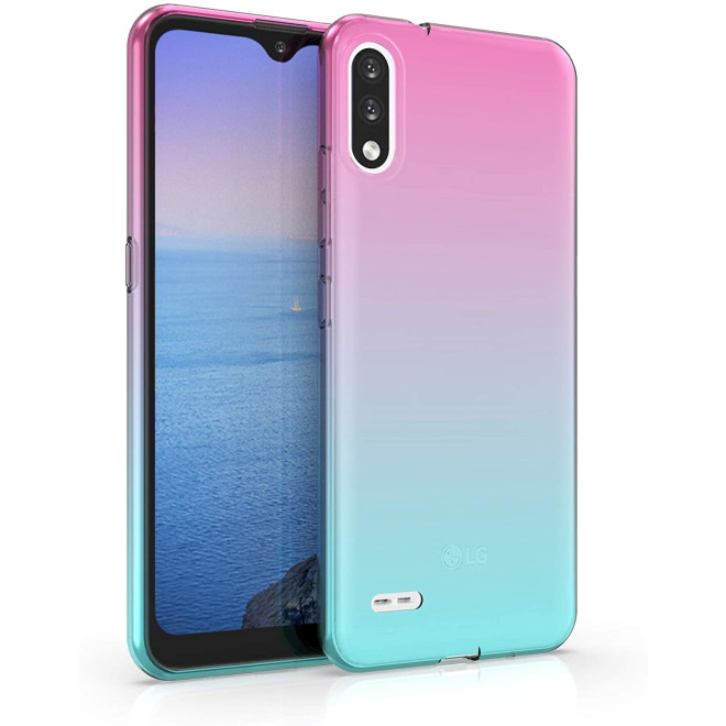 KWmobile Θήκη Σιλικόνης LG K22 - Bicolor / Dark Pink / Blue / Transparent 