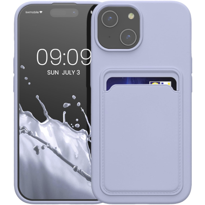 KWmobile Θήκη Σιλικόνης με Υποδοχή για Κάρτα - Apple iPhone 15 - Lavender