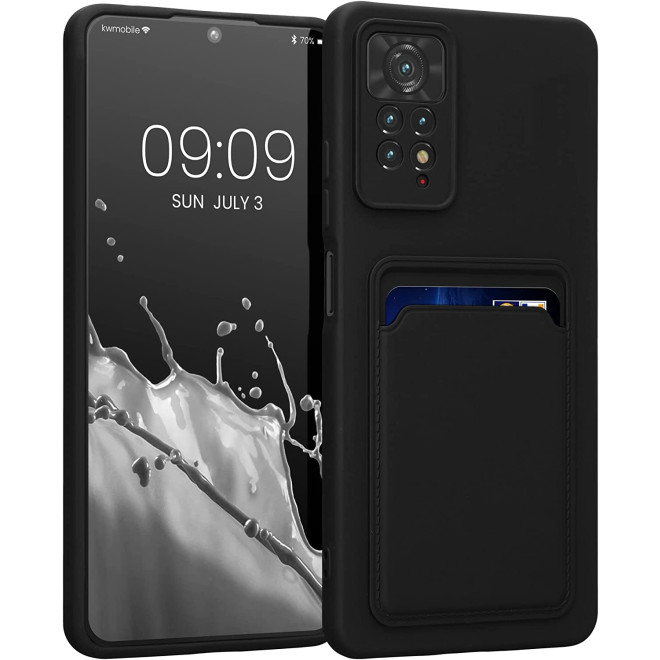 KWmobile Θήκη Σιλικόνης με Υποδοχή για Κάρτα - Xiaomi Redmi Note 11 Pro / Redmi Note 12 Pro 4G - Black Matte