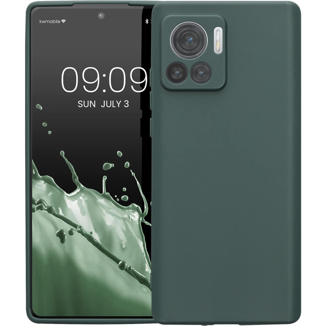 KWmobile Θήκη Σιλικόνης Motorola Edge 30 Ultra με Πλαίσιο Κάμερας - Blue Green