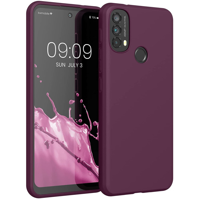 KWmobile Θήκη Σιλικόνης Motorola Moto E40 - Bordeaux Violet