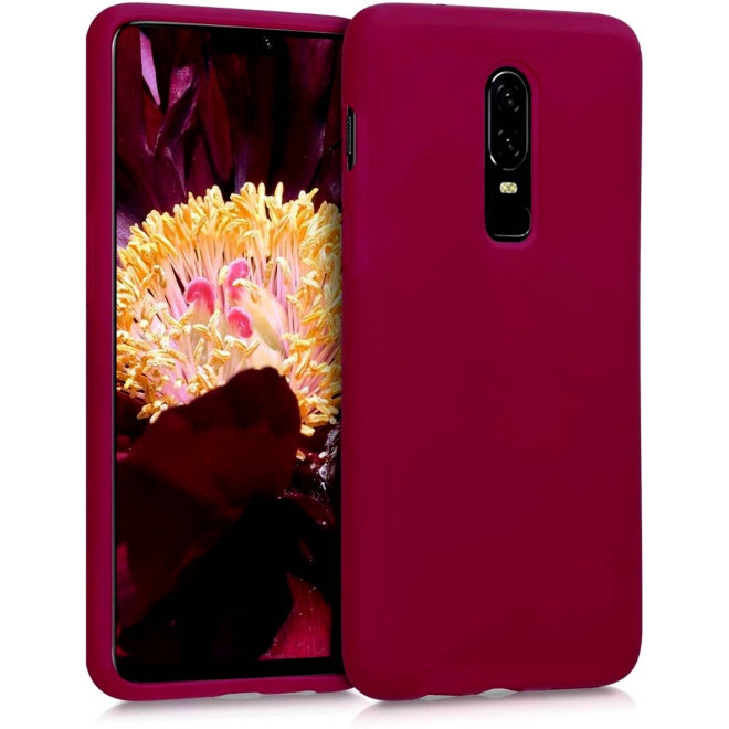 KWmobile Θήκη Σιλικόνης OnePlus 6 - Soft Flexible Rubber Cover - Fuchsia