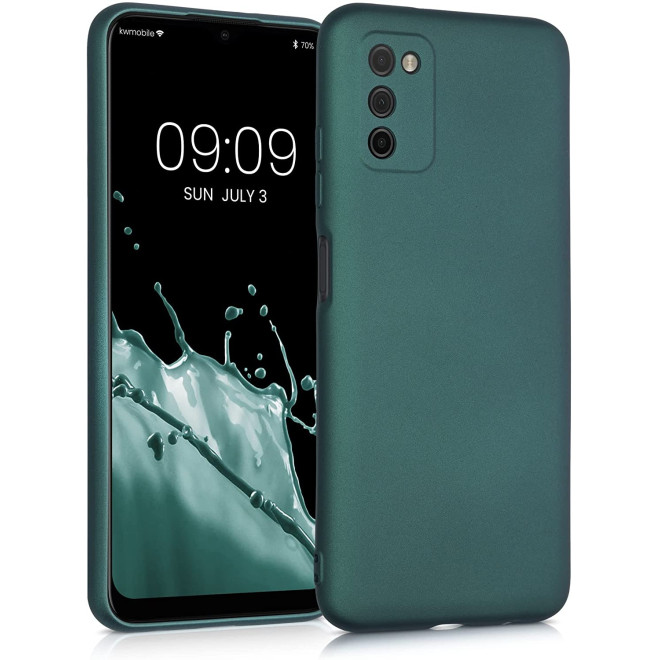 KWmobile Θήκη Σιλικόνης Samsung Galaxy A03s - Metallic Teal