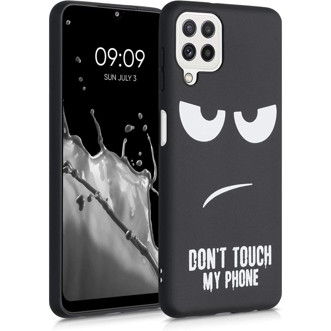 KWmobile Θήκη Σιλικόνης Samsung Galaxy A22 4G - Don't Touch My Phone / White / Black