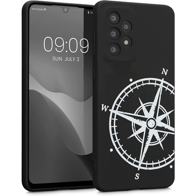 KWmobile Θήκη Σιλικόνης Samsung Galaxy A33 5G - Navigational Compass / White / Black