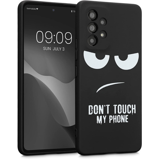 KWmobile Θήκη Σιλικόνης Samsung Galaxy A53 5G - Don't Touch My Phone / White / Black