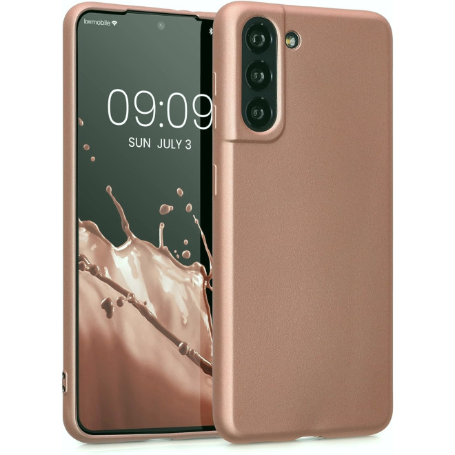 KWmobile Θήκη Σιλικόνης Samsung Galaxy S21 5G - Metallic Rose Gold