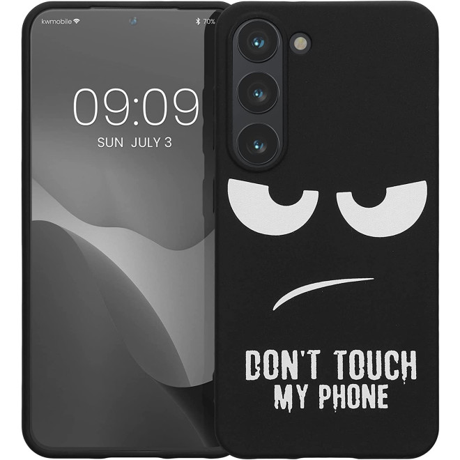 KWmobile Θήκη Σιλικόνης Samsung Galaxy S23 - Don't Touch My Phone / White / Black