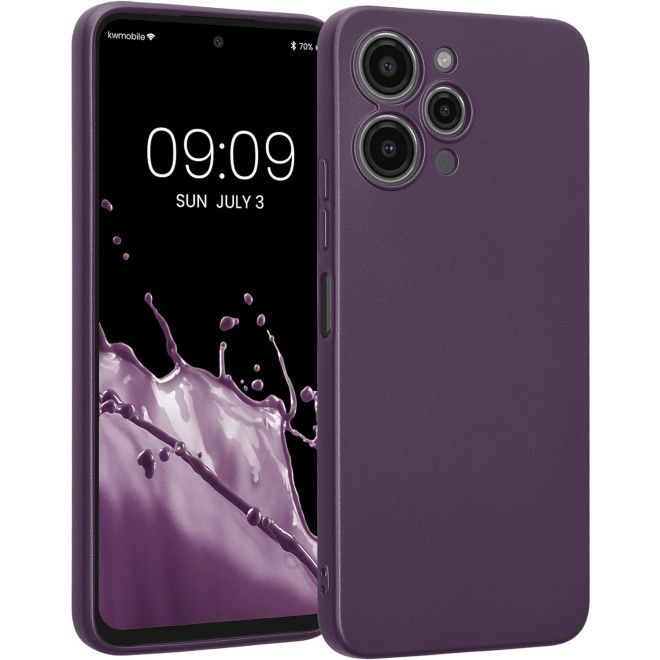 KWmobile Θήκη Σιλικόνης Xiaomi Redmi 12 με Πλαίσιο Κάμερας - Metallic Berry