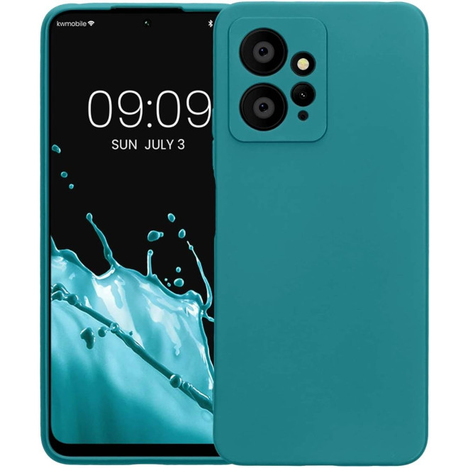 KWmobile Θήκη Σιλικόνης Xiaomi Redmi Note 12 4G με Πλαίσιο Κάμερας - Teal Matte