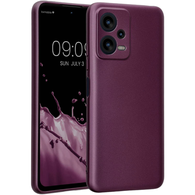 KWmobile Θήκη Σιλικόνης Xiaomi Redmi Note 12 5G / Poco X5 με Πλαίσιο Κάμερας - Metallic Lavender