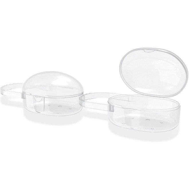 KW Pacifier Cases - Σετ 2 Σκληρές Θήκες για Πιπίλα Μωρού - Transparent 