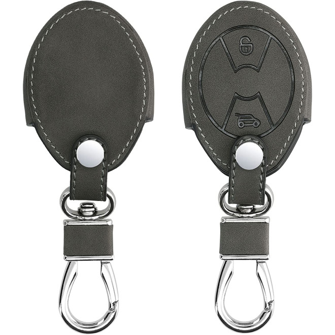 KW PU Leather Θήκη Κλειδιού Mini - 3 Κουμπιά - Dark Grey