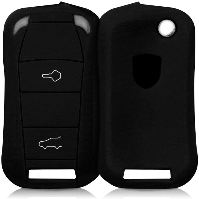 KW Θήκη Κλειδιού Porsche - Σιλικόνη - 2 Κουμπιά - Only Keyless - Black