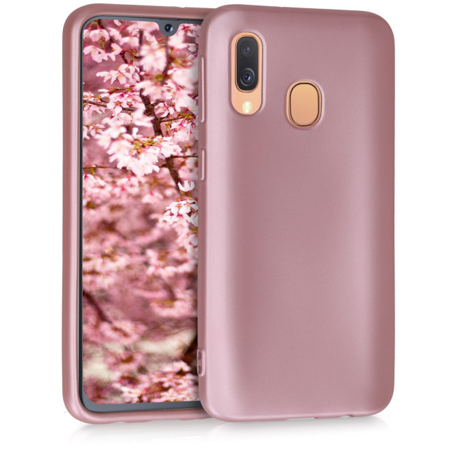 KW Θήκη Σιλικόνης Samsung Galaxυ A40 - Metallic Rose Gold