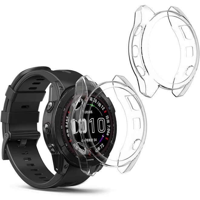 KW Θήκη Σιλικόνης Garmin Fenix 7X - Transparent - 2 Τεμάχια