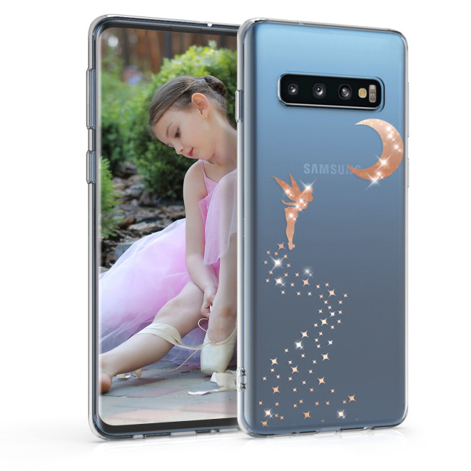 KW Θήκη Σιλικόνης  Samsung Galaxy S10 - Rose Gold / Transparent