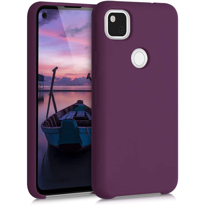 KWmobile Θήκη Σιλικόνης Google Pixel 4a - Soft Flexible Rubber Cover - Bordeaux Violet 