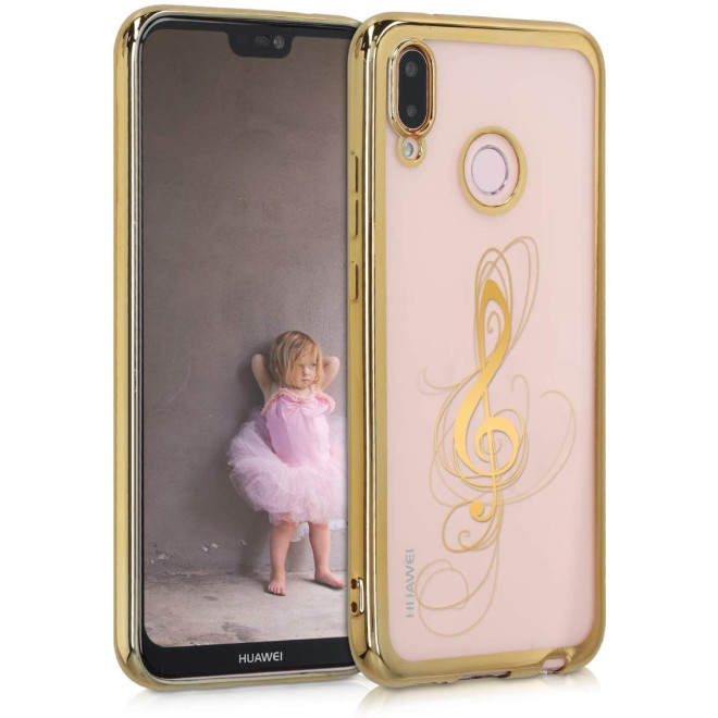 KWmobile Θήκη Σιλικόνης Huawei P20 Lite - Treble Clef / Gold / Transparent